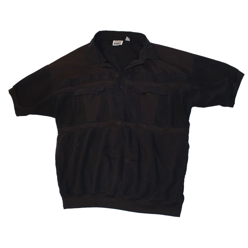 Vintage Trend Basics‎ Short Sleeve Polo Size 2XL Black Shirt XXL